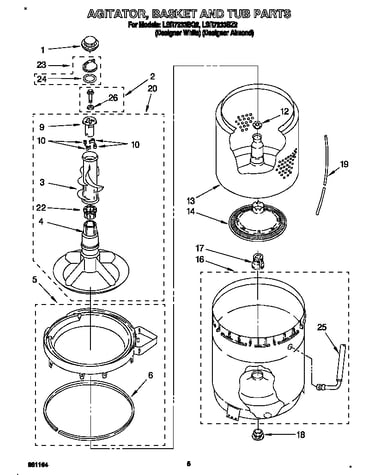Agitator, basket and tub