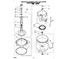 Whirlpool LSC9245BW1 agitator, basket and tub diagram