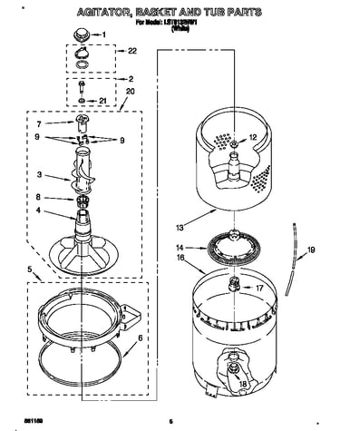 Agitator, basket and tub