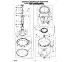 Whirlpool LLN8233BQ1 agitator, basket and tub diagram