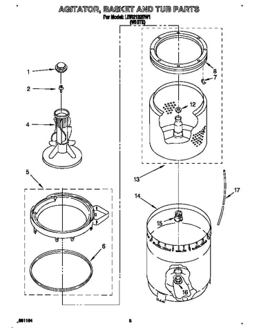 Agitator, basket and tub