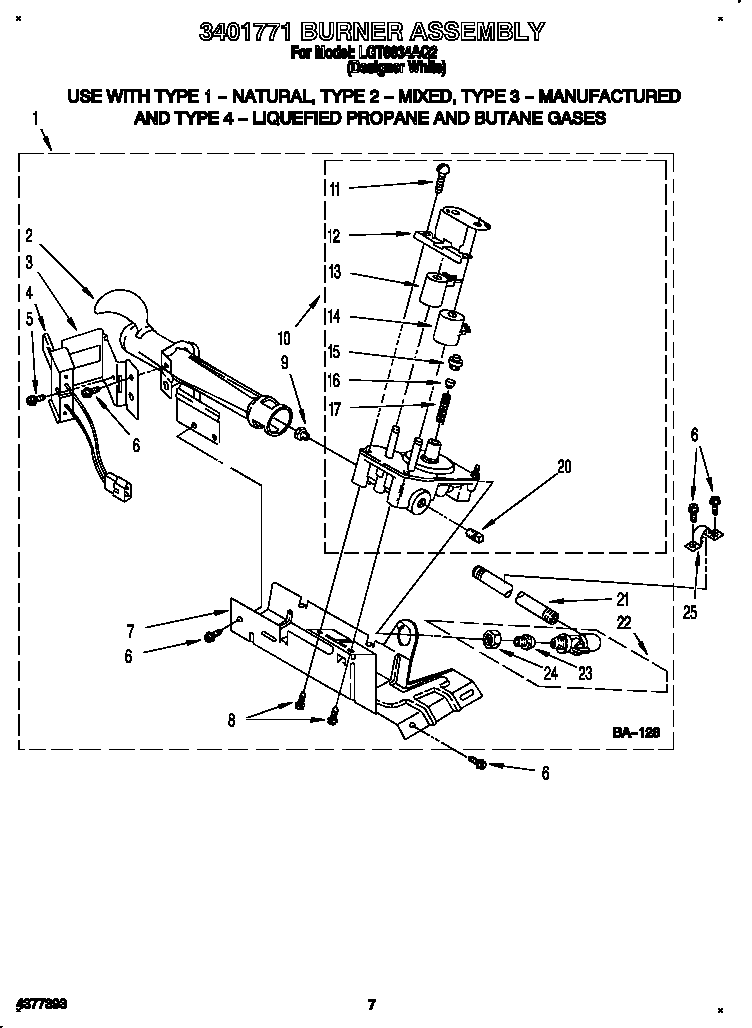 3401771 burner assembly