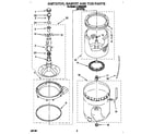 Whirlpool LLT8233AW2 agitator, basket and tub diagram
