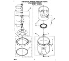 Whirlpool LST7233AW1 agitator, basket and tub diagram