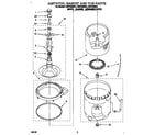 Whirlpool LSN7233BN1 agitator, basket and tub diagram