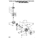Whirlpool LSN7233BN1 brake, clutch, gearcase, motor and pump diagram