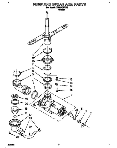 Pump and spray arm