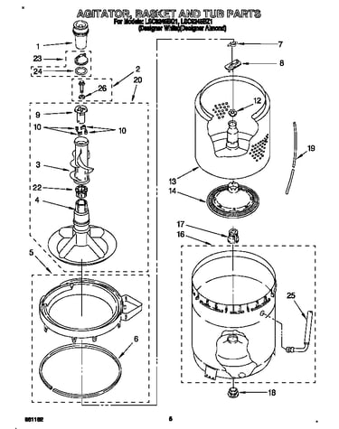 Agitator, basket and tub