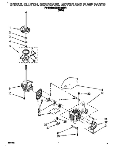 Brake, clutch, gearcase, motor and pump