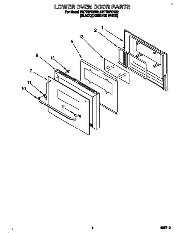 Lower oven door