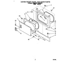 Whirlpool LTG6234AW2 dryer front panel and door diagram