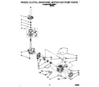 KitchenAid KAWL410BWH1 brake, clutch, gearcase, motor and pump diagram