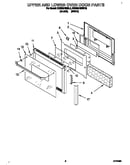 Upper and lower oven door