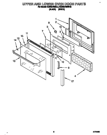 Upper and lower oven door