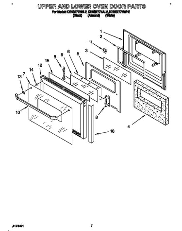 Upper and lower oven door