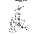 Roper RUD4500DB0 pump and spray arm diagram