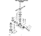 Roper RUD5750DB0 pump and spray arm diagram