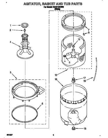Agitator, basket and tub