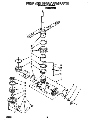 Pump and spray arm
