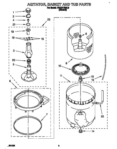 Agitator, basket and tub