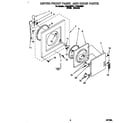 Whirlpool LTE5243BW1 dryer front panel and door diagram