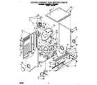 Whirlpool LTE5243BW1 dryer cabinet and motor diagram