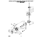 Whirlpool LTE5243BN1 brake, clutch, gearcase, motor and pump diagram