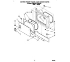 Whirlpool LTE6234AW2 dryer front panel and door diagram