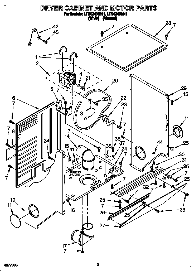 Dryer cabinet and motor