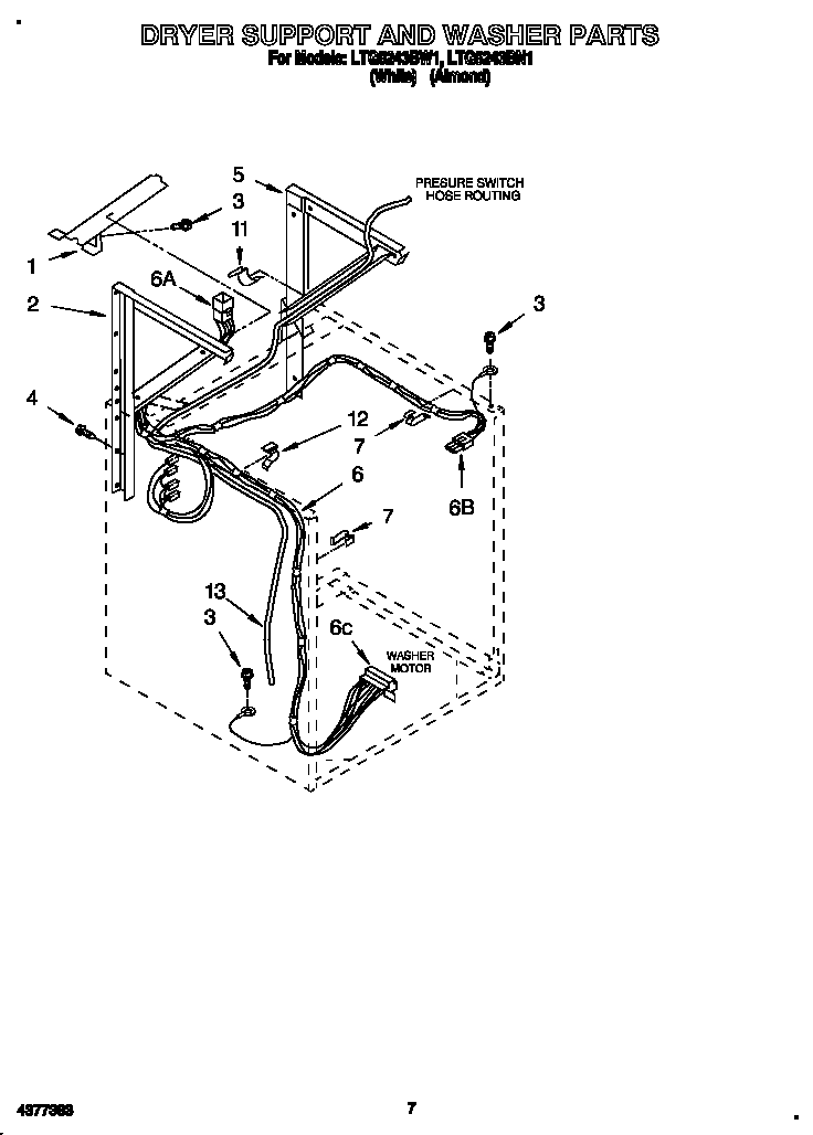 Dryer support and washer