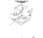 Whirlpool LTG5243BN1 washer top and lid diagram
