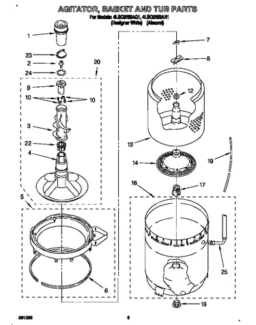 Agitator, basket and tub