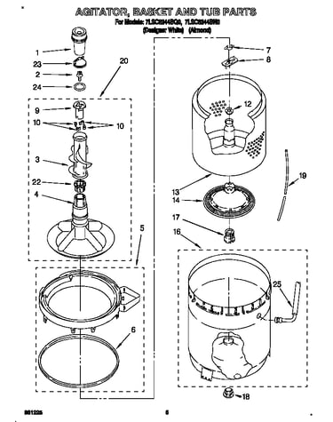 Agitator, basket and tub