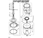 Whirlpool LLR6233AN0 agitator, basket and tub diagram