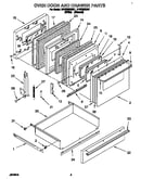 Oven door and drawer