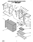 Auxiliary oven and door