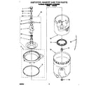Whirlpool 3LSR5233BN0 agitator, basket and tub diagram