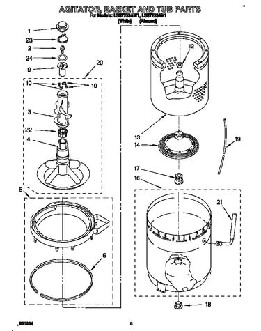 Agitator, basket and tub