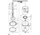 Whirlpool 6LSP8255BW1 agitator, basket and tub diagram