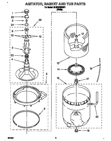 Agitator, basket and tub