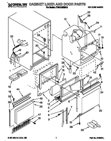 Cabinet liner and door