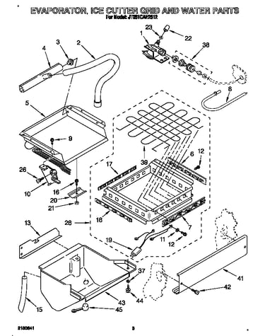 Evaporator, ice cutter grid and water
