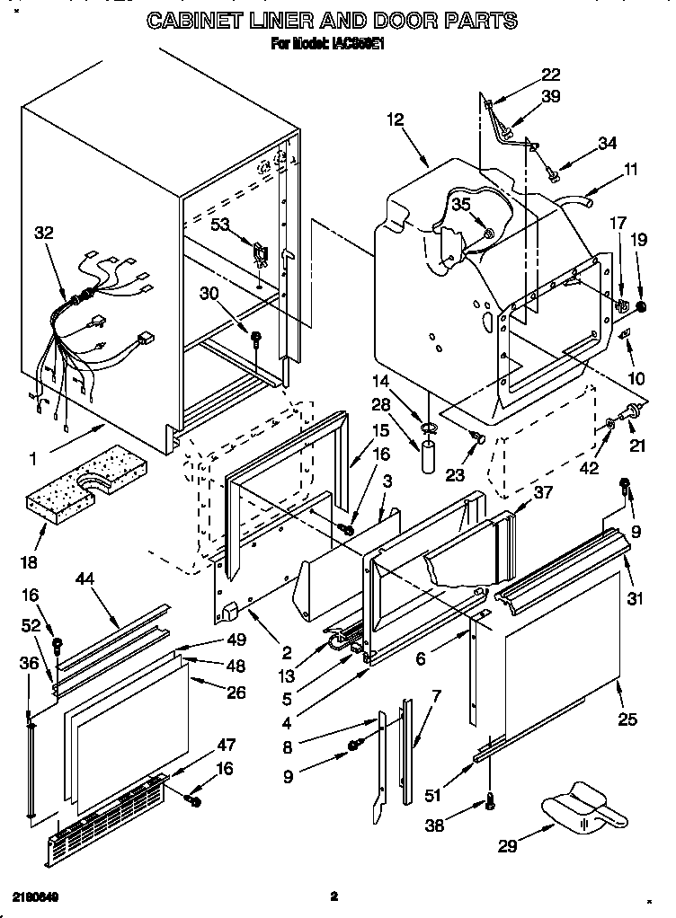 Cabinet liner and door