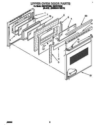 Upper oven door