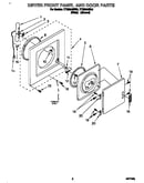 Dryer front panel and door
