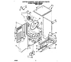 Roper RTG5243BW0 dryer cabinet and motor diagram