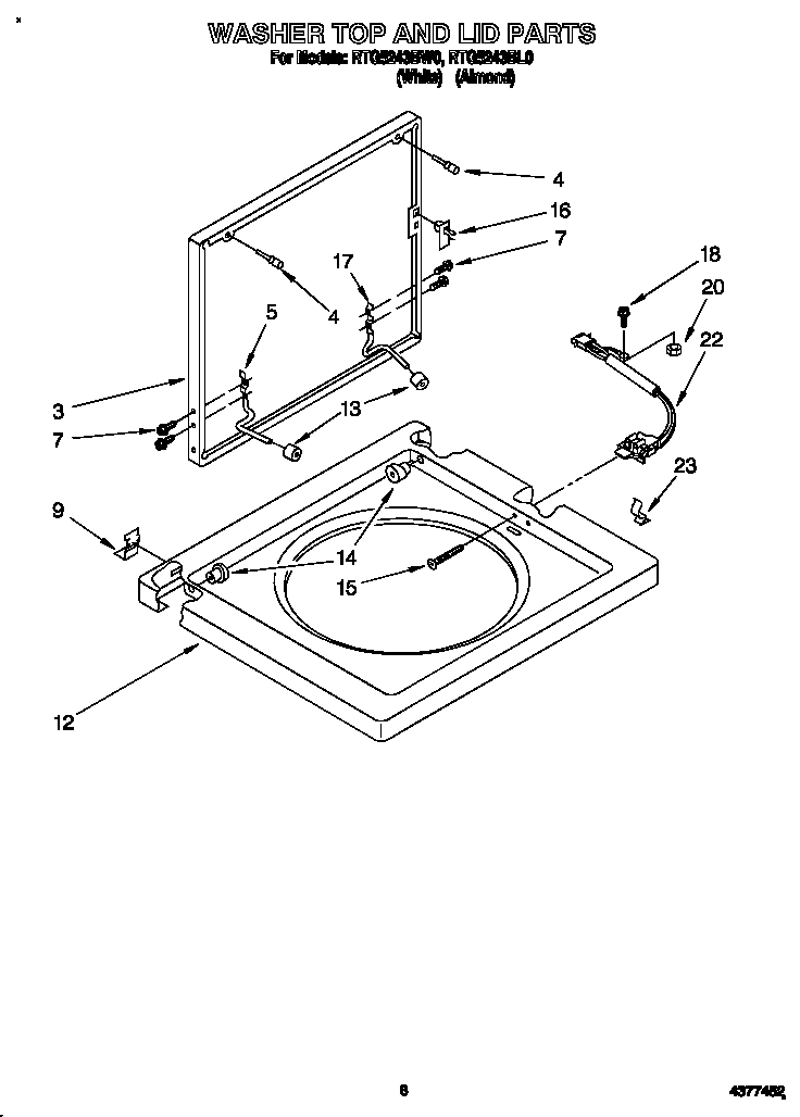 WASHER TOP AND LID