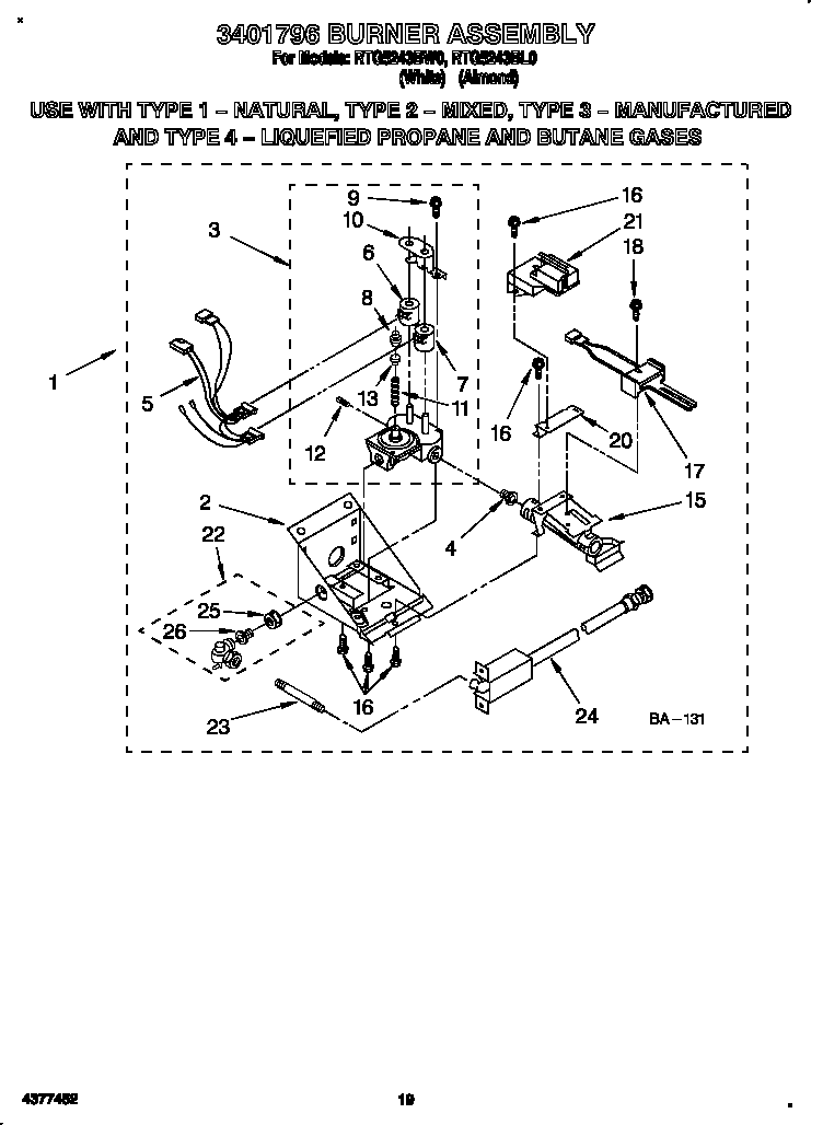 3401796 burner assembly