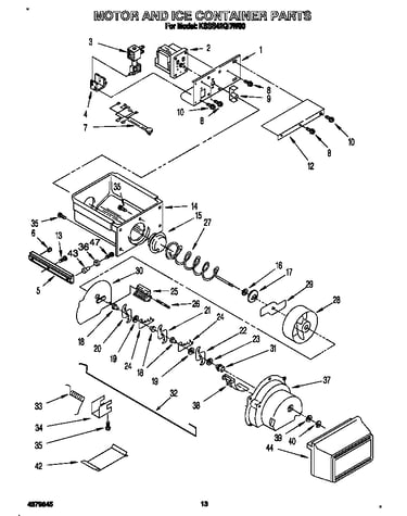 Motor and ice container