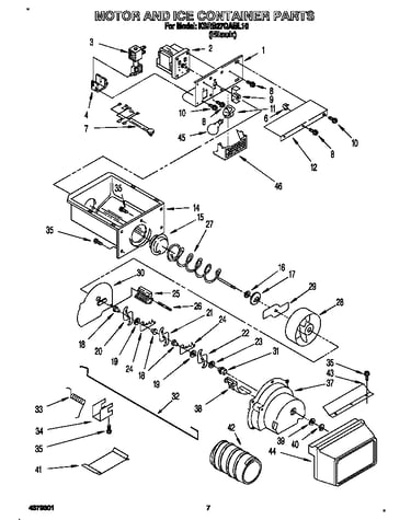 Motor and ice container